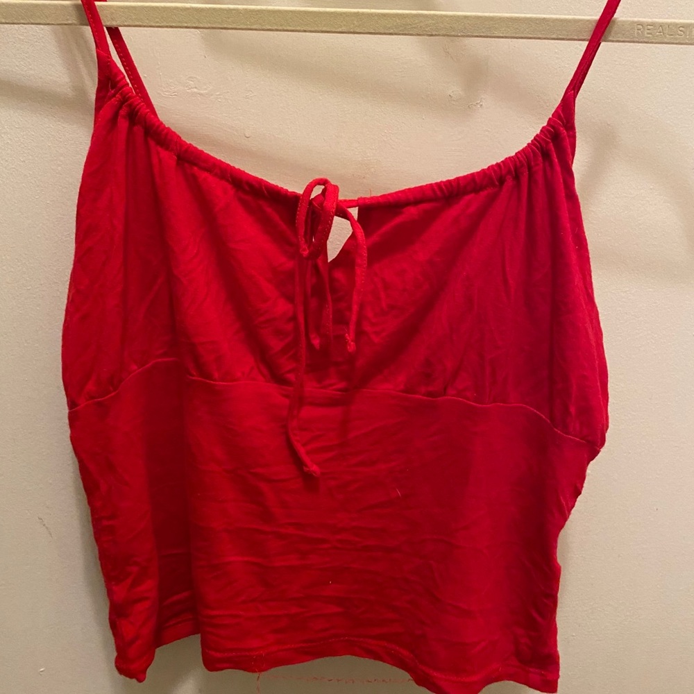 Red cropped Tank